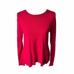 New York & Company Vibrant Red Long Sleeve Top | Women’s Size S | Stretch Knit